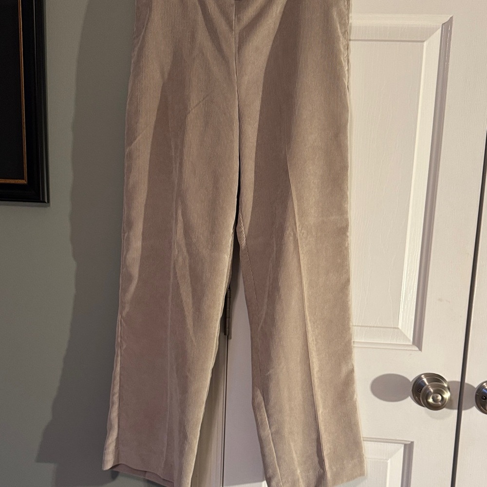 Alfred Dunner Neutral Beige Straight-Leg Corduroy Pants